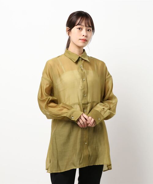 LOWRYS FARM(ローリーズファーム)の「オーガンジーステッチシャツLS 948133(シャツ/ブラウス・レディース・オフホワイト/ブラック/ブルー/ブラック系その他/グリーン・FREE)」の18枚目の写真