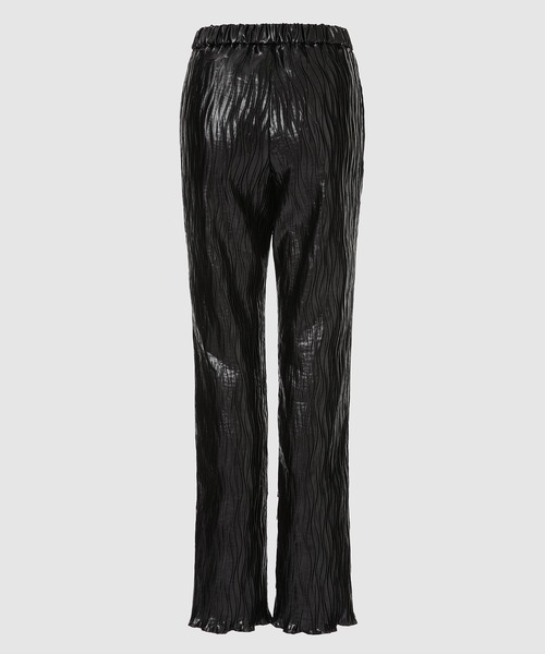 BELPER（ベルパー）の「GLOSSY PLEATED PANTS（その他パンツ・レディース・ブラック/パープル・1/2）」の3枚目の写真