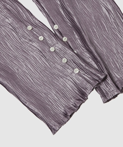 BELPER（ベルパー）の「GLOSSY PLEATED PANTS（その他パンツ・レディース・ブラック/パープル・1/2）」の8枚目の写真