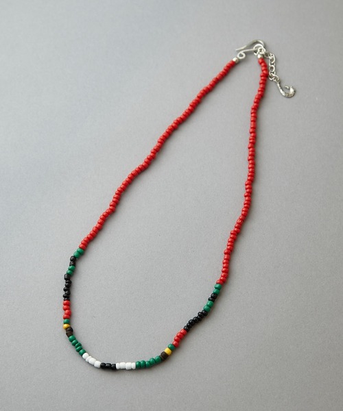 CIAOPANIC(チャオパニック)の「mポリネイビーズネックレス(ネックレス・レディース・レッド/ブルー/ホワイト・FREE)」の1枚目の写真