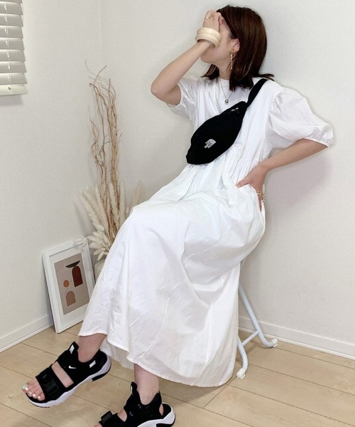 SUGAR BISKET（シュガービスケット）の「ボリュームスリーブワンピース（ワンピース・レディース・ホワイト/ブラック/ライトグリーン/ブルーグレー/グレイッシュベージュ/テラコッタ・M/L）」の7枚目の写真