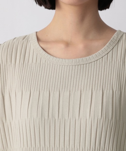 LOWRYS FARM（ローリーズファーム）の「ランダムテレコノースリーブワンピース　945205（ワンピース・レディース・ブラック/ダークブラウン/ブルー/アイボリー/オレンジ・FREE）」の8枚目の写真