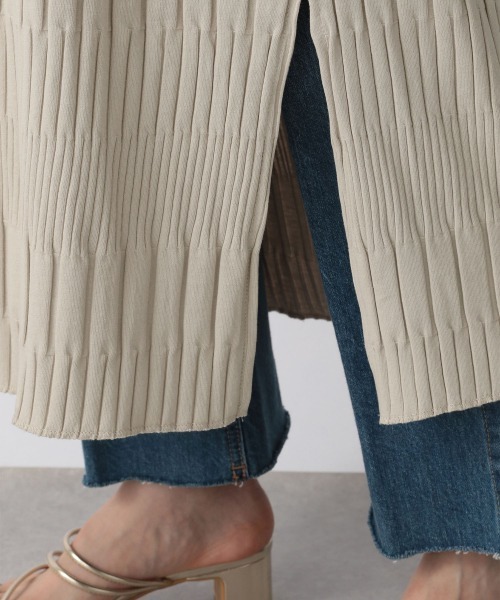 LOWRYS FARM（ローリーズファーム）の「ランダムテレコノースリーブワンピース　945205（ワンピース・レディース・ブラック/ダークブラウン/ブルー/アイボリー/オレンジ・FREE）」の9枚目の写真