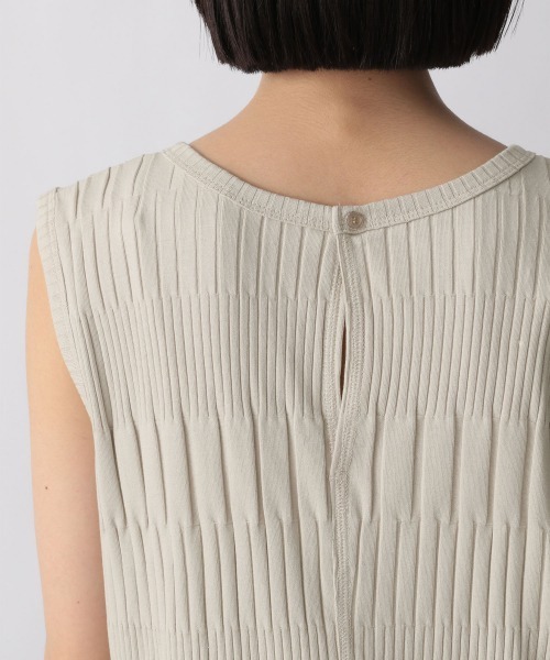 LOWRYS FARM（ローリーズファーム）の「ランダムテレコノースリーブワンピース　945205（ワンピース・レディース・ブラック/ダークブラウン/ブルー/アイボリー/オレンジ・FREE）」の12枚目の写真