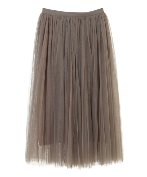 alcali(アルカリ)の「チュールプリーツスカート(スカート・レディース・グレイッシュベージュ/カーキ/ブラック・FREE)」の1枚目の写真