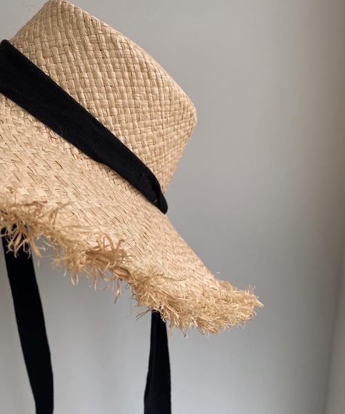 Amiur（エミレ）の「ribbon straw hat（ハット・レディース・ブラック・FREE）」の4枚目の写真