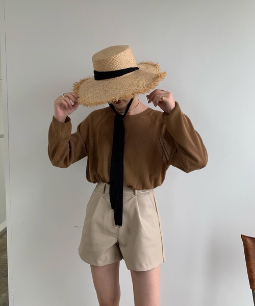 Amiur（エミレ）の「ribbon straw hat（ハット・レディース・ブラック・FREE）」の8枚目の写真