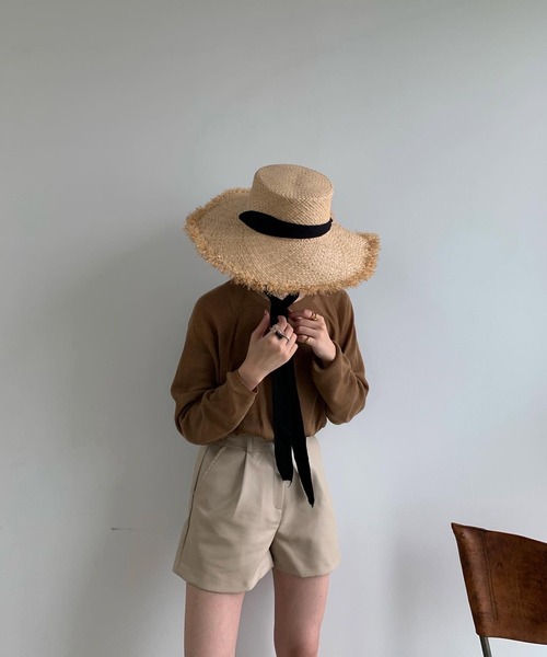 Amiur（エミレ）の「ribbon straw hat（ハット・レディース・ブラック・FREE）」の3枚目の写真