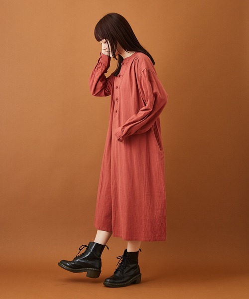 Sugar キューブシュガー のファッション チャイナボタン Cube 綿ボイル ワンピース シャツワンピース Cube