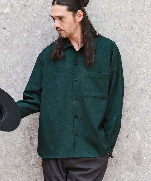 CAMBIO(カンビオ)の「ms4745-LANATECレギュラーカラーシャツ(シャツ/ブラウス・メンズ・ベージュ/ブラック/アイボリー/グリーン・M/LL/L)」の4枚目の写真