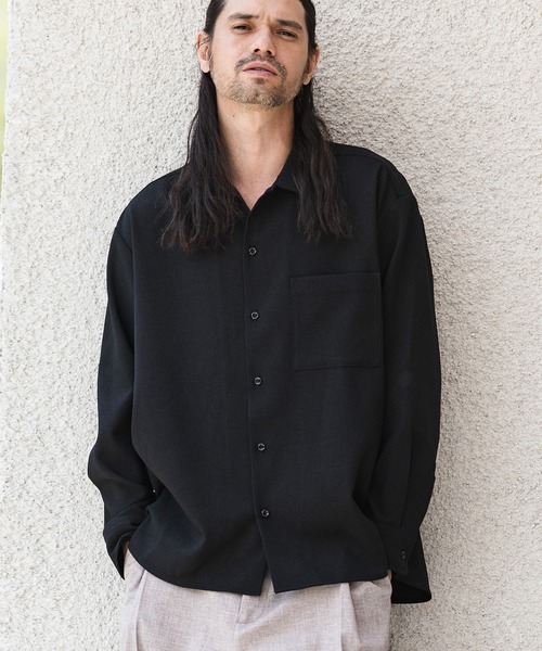 CAMBIO(カンビオ)の「ms4745-LANATECレギュラーカラーシャツ(シャツ/ブラウス・メンズ・ベージュ/ブラック/アイボリー/グリーン・M/LL/L)」の3枚目の写真