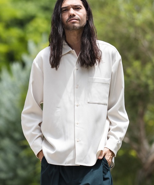 CAMBIO(カンビオ)の「ms4745-LANATECレギュラーカラーシャツ(シャツ/ブラウス・メンズ・ベージュ/ブラック/アイボリー/グリーン・M/LL/L)」の5枚目の写真