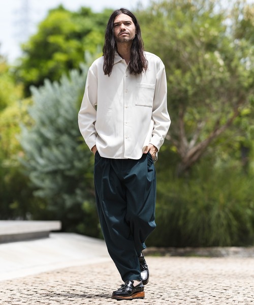 CAMBIO(カンビオ)の「ms4745-LANATECレギュラーカラーシャツ(シャツ/ブラウス・メンズ・ベージュ/ブラック/アイボリー/グリーン・M/LL/L)」の7枚目の写真