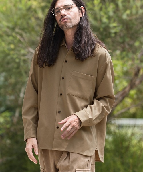 CAMBIO(カンビオ)の「ms4745-LANATECレギュラーカラーシャツ(シャツ/ブラウス・メンズ・ベージュ/ブラック/アイボリー/グリーン・M/LL/L)」の9枚目の写真