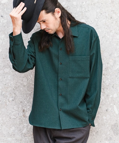 CAMBIO(カンビオ)の「ms4745-LANATECレギュラーカラーシャツ(シャツ/ブラウス・メンズ・ベージュ/ブラック/アイボリー/グリーン・M/LL/L)」の13枚目の写真