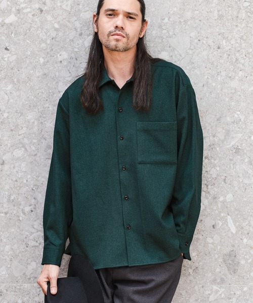 CAMBIO(カンビオ)の「ms4745-LANATECレギュラーカラーシャツ(シャツ/ブラウス・メンズ・ベージュ/ブラック/アイボリー/グリーン・M/LL/L)」の14枚目の写真