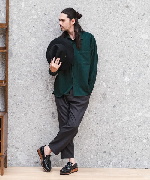 CAMBIO(カンビオ)の「ms4745-LANATECレギュラーカラーシャツ(シャツ/ブラウス・メンズ・ベージュ/ブラック/アイボリー/グリーン・M/LL/L)」の15枚目の写真