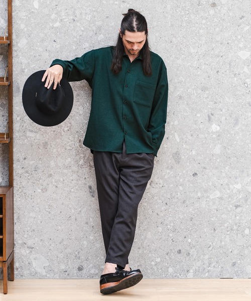 CAMBIO(カンビオ)の「ms4745-LANATECレギュラーカラーシャツ(シャツ/ブラウス・メンズ・ベージュ/ブラック/アイボリー/グリーン・M/LL/L)」の16枚目の写真