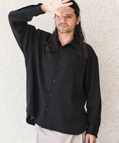 CAMBIO(カンビオ)の「ms4745-LANATECレギュラーカラーシャツ(シャツ/ブラウス・メンズ・ベージュ/ブラック/アイボリー/グリーン・M/LL/L)」の18枚目の写真