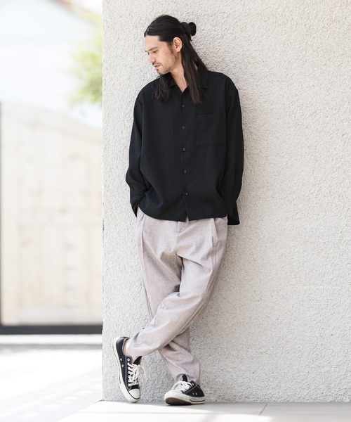 CAMBIO(カンビオ)の「ms4745-LANATECレギュラーカラーシャツ(シャツ/ブラウス・メンズ・ベージュ/ブラック/アイボリー/グリーン・M/LL/L)」の19枚目の写真