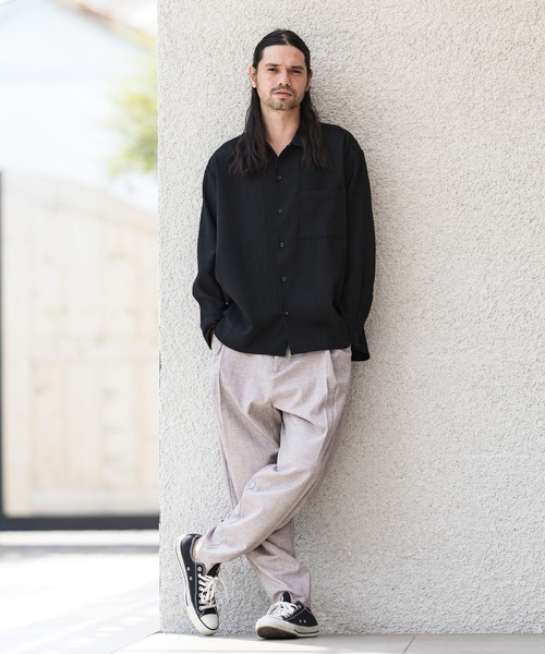 CAMBIO(カンビオ)の「ms4745-LANATECレギュラーカラーシャツ(シャツ/ブラウス・メンズ・ベージュ/ブラック/アイボリー/グリーン・M/LL/L)」の20枚目の写真