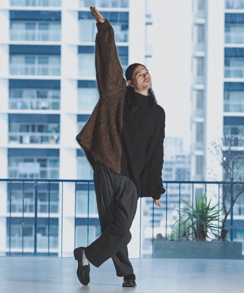 masterkey(マスターキー)の「mn2411-masterkey×ANGENEHM PARASTEEL Mock Neck Knit Pullover (MADE IN JAPAN) ニット(ニット/セーター・メンズ・ホワイト×グレー/ブラック系その他・FREE)」の7枚目の写真