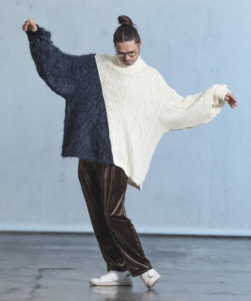 masterkey(マスターキー)の「mn2411-masterkey×ANGENEHM PARASTEEL Mock Neck Knit Pullover (MADE IN JAPAN) ニット(ニット/セーター・メンズ・ホワイト×グレー/ブラック系その他・FREE)」の11枚目の写真