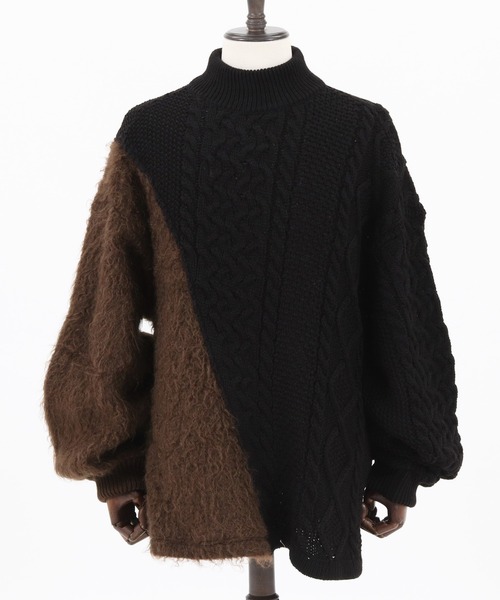 masterkey(マスターキー)の「mn2411-masterkey×ANGENEHM PARASTEEL Mock Neck Knit Pullover (MADE IN JAPAN) ニット(ニット/セーター・メンズ・ホワイト×グレー/ブラック系その他・FREE)」の13枚目の写真