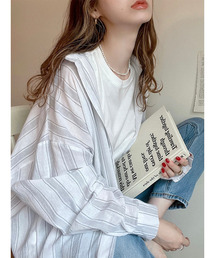 Multi stripe loose shirt / マルチストライプルーズシャツ（meg select）