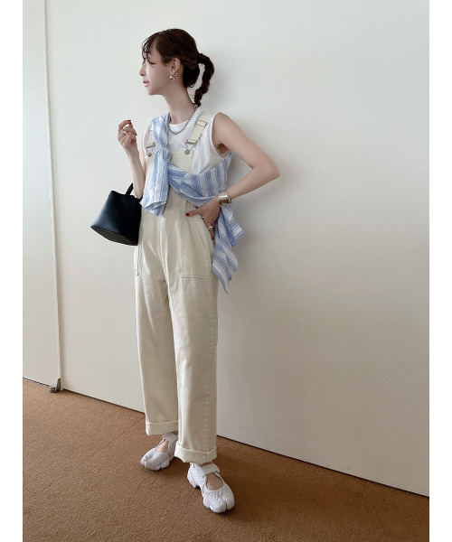 ISOOK（アイスー）の「Multi stripe loose shirt / マルチストライプルーズシャツ（meg select）（シャツ/ブラウス・レディース・ブルー/ライトグレー・FREE）」の8枚目の写真