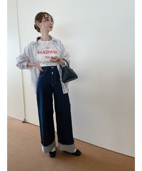 ISOOK（アイスー）の「Multi stripe loose shirt / マルチストライプルーズシャツ（meg select）（シャツ/ブラウス・レディース・ブルー/ライトグレー・FREE）」の10枚目の写真