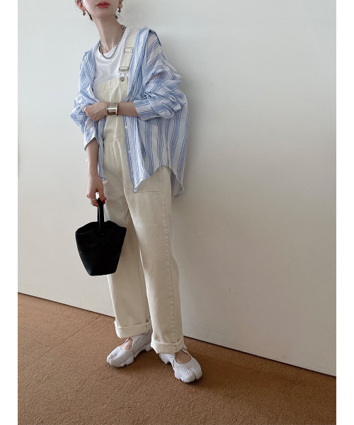 ISOOK（アイスー）の「Multi stripe loose shirt / マルチストライプルーズシャツ（meg select）（シャツ/ブラウス・レディース・ブルー/ライトグレー・FREE）」の12枚目の写真
