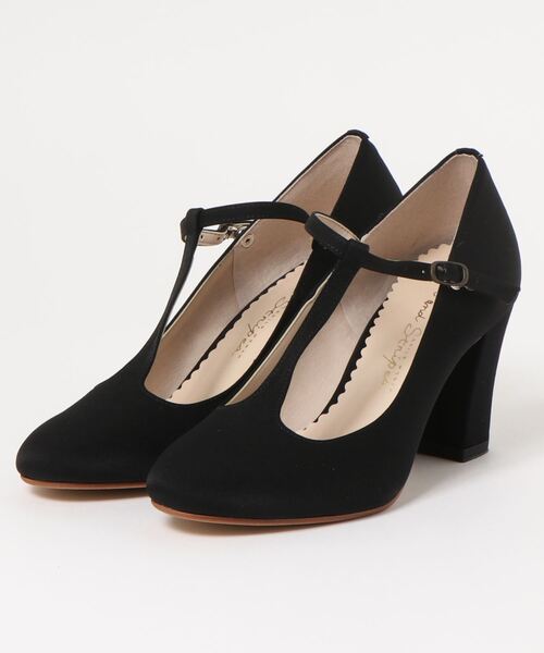 Dot＆Stripes CHILD WOMAN（ドットアンドストライプス　チャイルドウーマン）の「エナメル/サテン Tストラップシューズ（パンプス・レディース・その他/ベージュ/ブラック・24.5/22.5/23.5）」の3枚目の写真