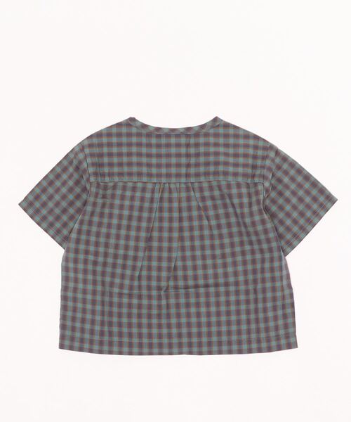 SWAP MEET MARKET（スワップミートマーケット）の「チェック半袖ブラウス（シャツ/ブラウス・キッズ・ブルー/グレー・90/100/110）」の3枚目の写真
