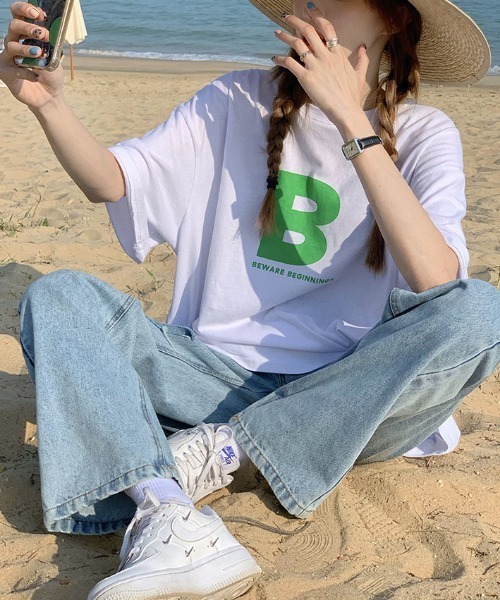 MANGROVE（マングローブ）の「アルファベットロゴプリントＴ（Tシャツ/カットソー・レディース・ホワイト/パープル/グレー/イエロー・FREE）」の5枚目の写真