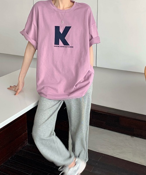 MANGROVE（マングローブ）の「アルファベットロゴプリントＴ（Tシャツ/カットソー・レディース・ホワイト/パープル/グレー/イエロー・FREE）」の16枚目の写真