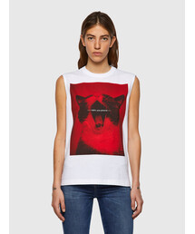 DIESEL | レディース サステナブル タンクトップ ノースリーブ Tシャツ キャットプリント(タンクトップ)