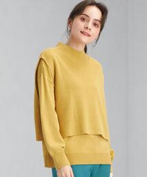 green label relaxing | ベスト ＋ プルオーバー レイヤード ニット -ウォッシャブル-(ニット/セーター)