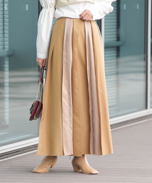 Ray BEAMS（レイビームス）の「RBS / キリカエ フレア スカート（スカート・レディース・ブラック/ベージュ・1/0）」の15枚目の写真