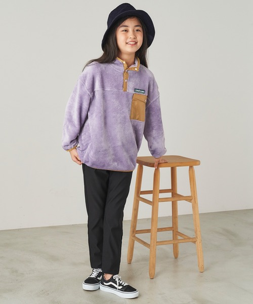 ＆yam（アンドヤム）の「ユニセックス両面シャギーフリーススタンドプルオーバー【親子お揃い/リンクコーデ】（ブルゾン・キッズ・パープル/ベージュ/ブラック・120-130cm/140-150cm/150-160cm/130-140cm/110-120cm）」の14枚目の写真