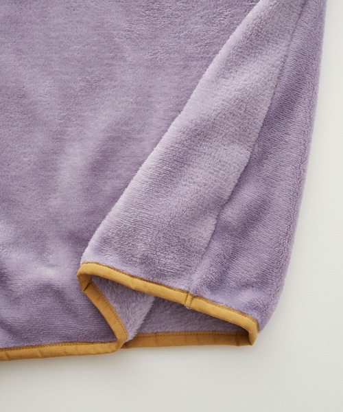 ＆yam（アンドヤム）の「ユニセックス両面シャギーフリーススタンドプルオーバー【親子お揃い/リンクコーデ】（ブルゾン・キッズ・パープル/ベージュ/ブラック・120-130cm/140-150cm/150-160cm/130-140cm/110-120cm）」の6枚目の写真
