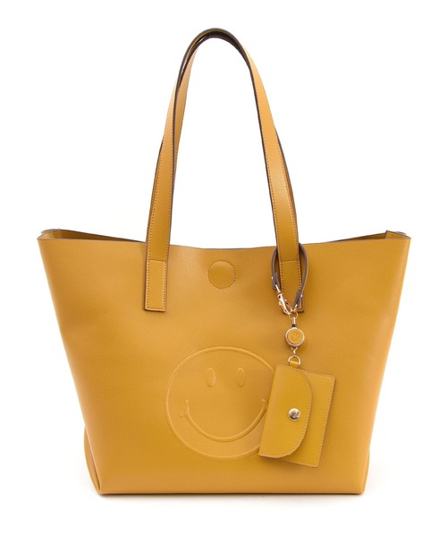 COOCO(クーコ)の「SMILEY/パスケース付トートバッグ(トートバッグ・レディース・ブラック/シルバー/マスタード/グレー系その他・9)」の1枚目の写真