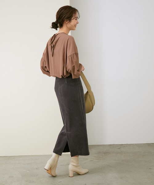 ROPE'(ロペ)の「【WEB限定】ツィルジャージバックリボンブラウス(シャツ/ブラウス・レディース・ブラック/ブラウン/イエロー系その他3・38)」の22枚目の写真