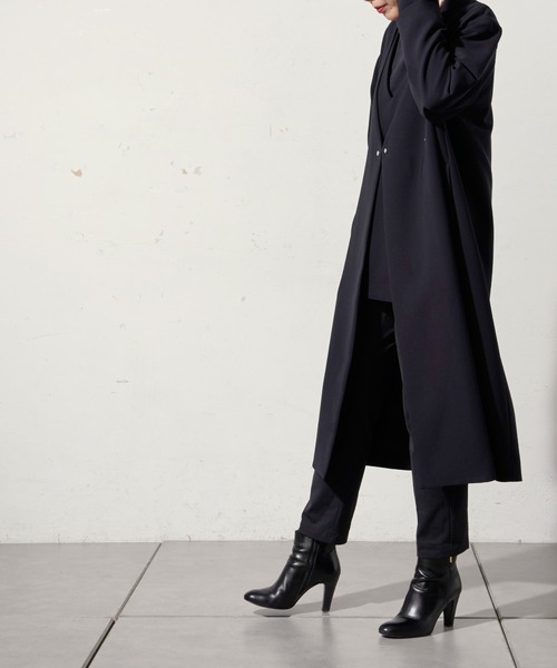 ear PAPILLONNER(イアパピヨネ)の「【SUM1 STYLE(スミ スタイル)】ボタンロングジャケット(ノーカラージャケット・レディース・ブラック・FREE)」の8枚目の写真