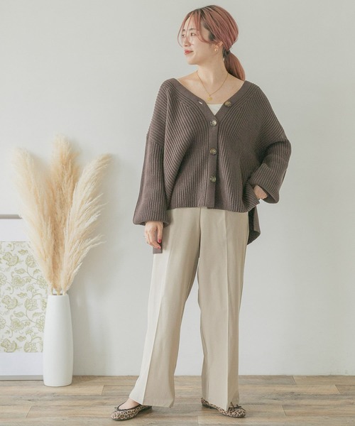 ITEMS URBANRESEARCH（アイテムズ アーバンリサーチ）の「インサイドスリットパンツ（その他パンツ・レディース・グレー/ベージュ/ブラウン・FREE）」の14枚目の写真