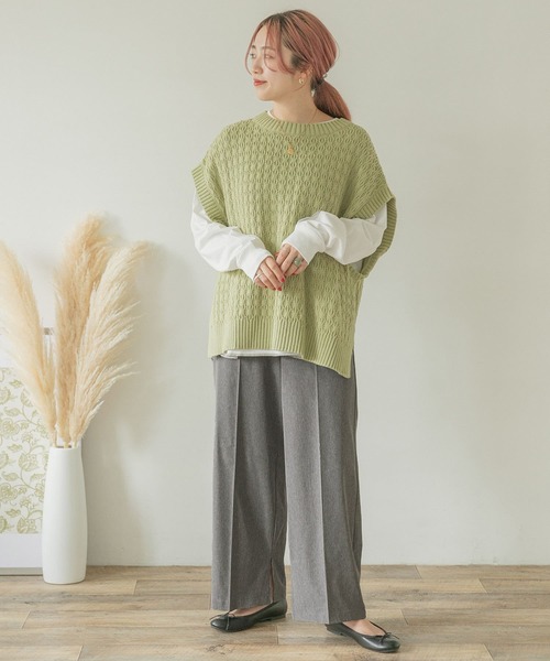 ITEMS URBANRESEARCH（アイテムズ アーバンリサーチ）の「インサイドスリットパンツ（その他パンツ・レディース・グレー/ベージュ/ブラウン・FREE）」の18枚目の写真