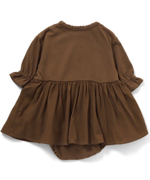 Ampersand（アンパサンド）の「/異素材レース切替ワンピロンパース（ロンパース・キッズ・ブラウン/アイボリー/ピンク・70/80/60）」の13枚目の写真