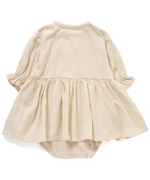 Ampersand（アンパサンド）の「/異素材レース切替ワンピロンパース（ロンパース・キッズ・ブラウン/アイボリー/ピンク・70/80/60）」の10枚目の写真