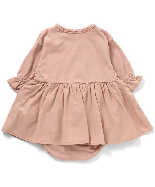 Ampersand（アンパサンド）の「/異素材レース切替ワンピロンパース（ロンパース・キッズ・ブラウン/アイボリー/ピンク・70/80/60）」の4枚目の写真
