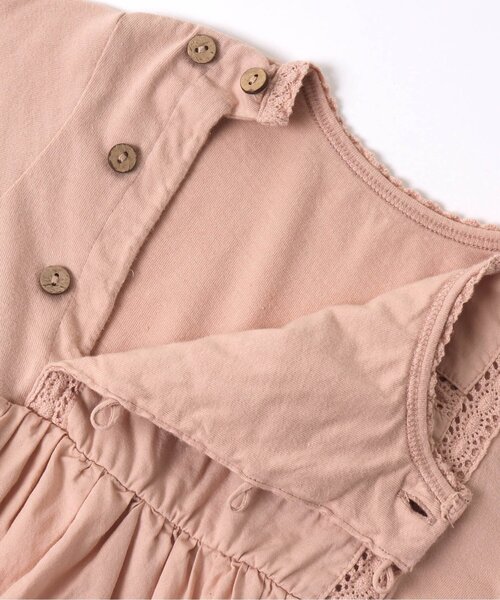 Ampersand（アンパサンド）の「/異素材レース切替ワンピロンパース（ロンパース・キッズ・ブラウン/アイボリー/ピンク・70/80/60）」の6枚目の写真